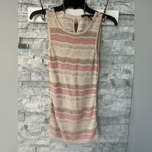Pink Tan Gold Detailed Tank Top by White House Black Market Sz XS